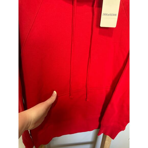Zadig And Voltaire NWT Clipper Camo Skull Hoodie Sweatshirt Red Size Large - Picture 4 of 10